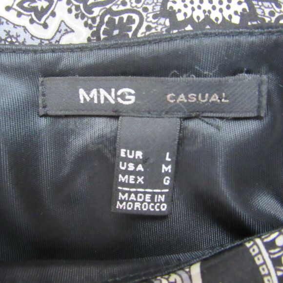 MNG Blouson Dress Knee Length Drop Waist Boat Neck Sleeveless Black Size Medium - Picture 6 of 7